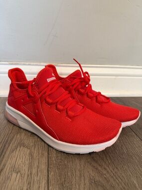 Puma Electron Street sneakers in a red and white